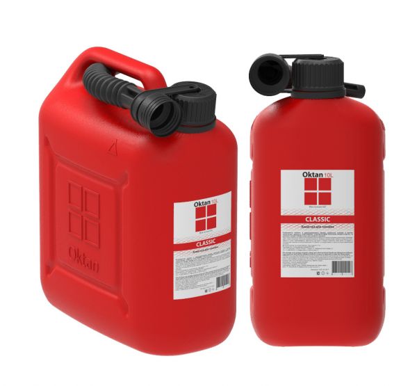 Plastic canister 10l with a flexible spout for fuels and lubricants OKTAN CLASSIC RED (121 512)